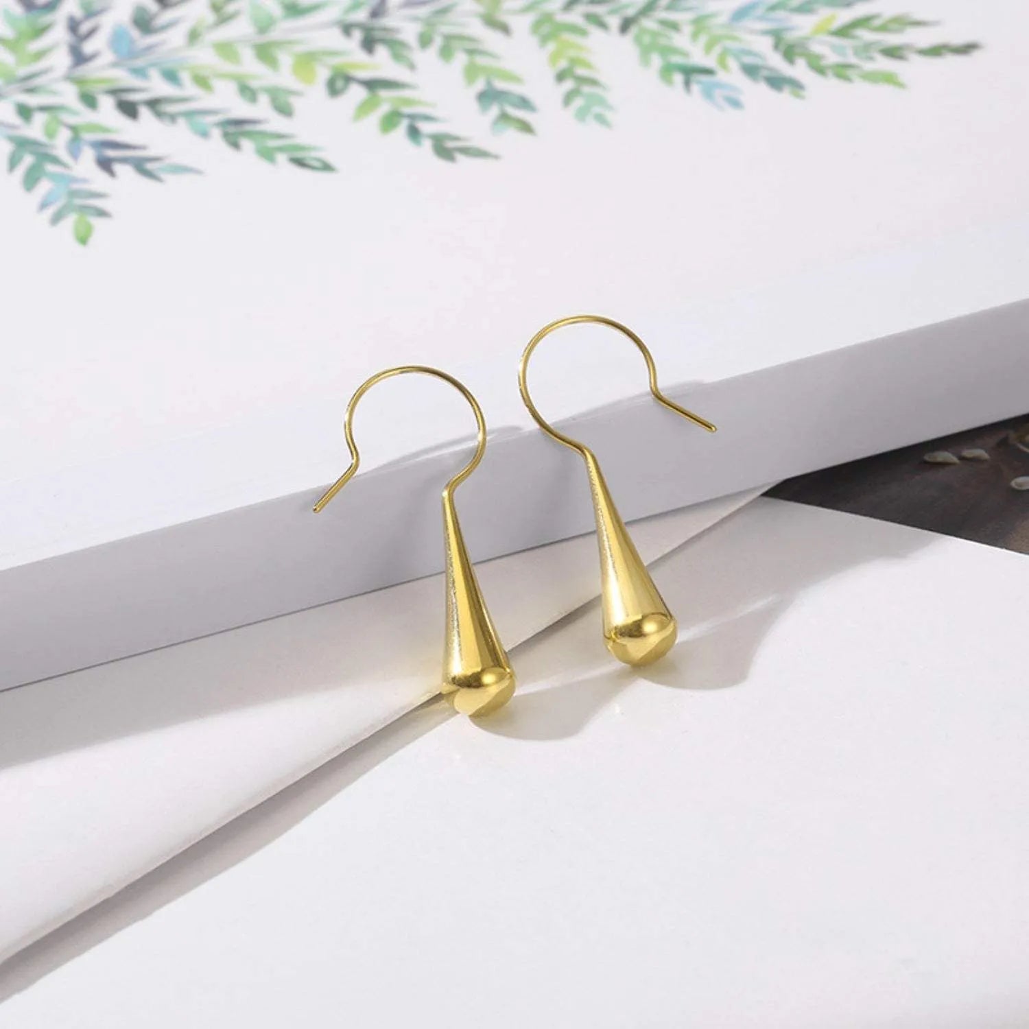 Stainless Steel Geometric Earrings Gold One Size Earrings - Tophatter Daily Deals