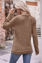 Double Take V-Neck Long Sleeve Ribbed Top Blouses - Tophatter Daily Deals