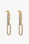 Gold-Plated D-Shaped Drop Earrings Gold Silver One Size Earrings - Tophatter Daily Deals