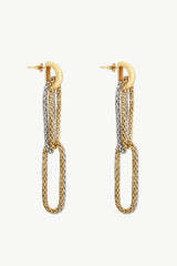 Gold-Plated D-Shaped Drop Earrings Gold Silver One Size Earrings - Tophatter Daily Deals