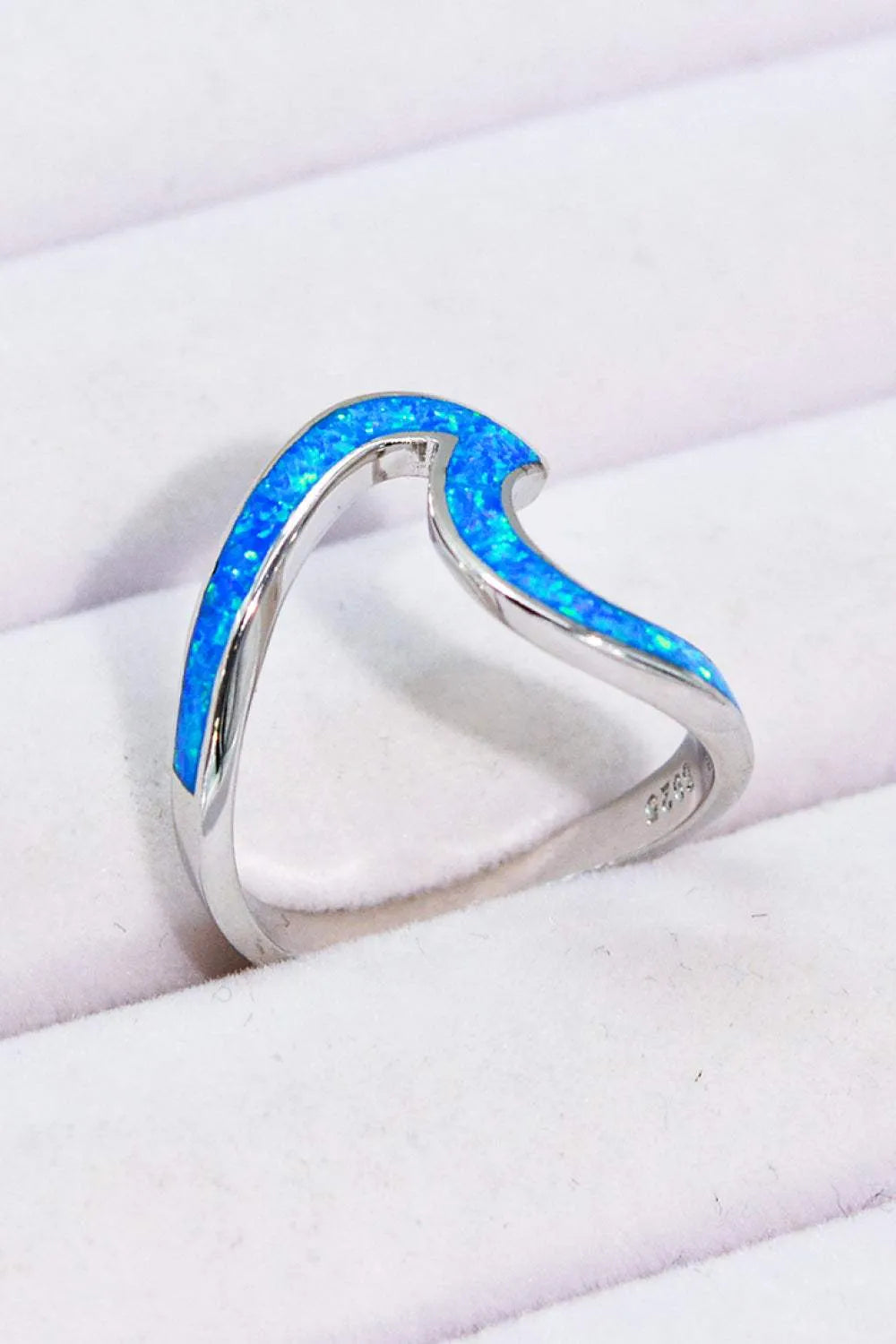 Opal Contrast 925 Sterling Silver Ring Opal - Tophatter Daily Deals