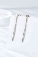 Elegant Moissanite 925 Sterling Silver Drop Earrings Moissanite - Tophatter Daily Deals