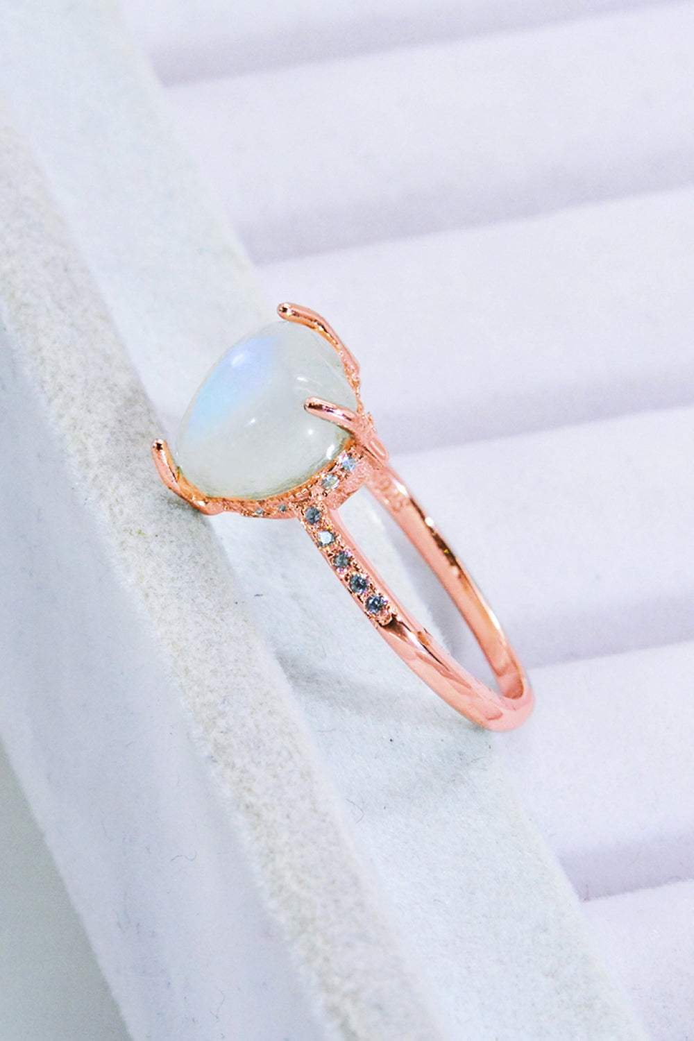 Heart-Shaped Natural Moonstone Ring Moonstone - Tophatter Daily Deals