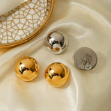 Hemispherical Stainless Steel Clip On Earrings Earrings - Tophatter Daily Deals