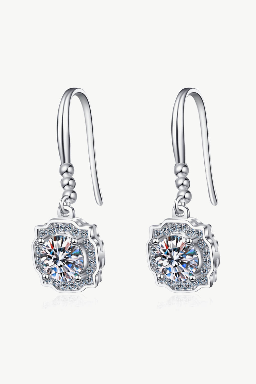 925 Sterling Silver Moissanite Hook Earrings - Tophatter Shopping Deals