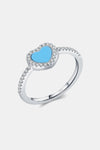 925 Sterling Silver Artificial Turquoise Ring Silver Rings - Tophatter Daily Deals