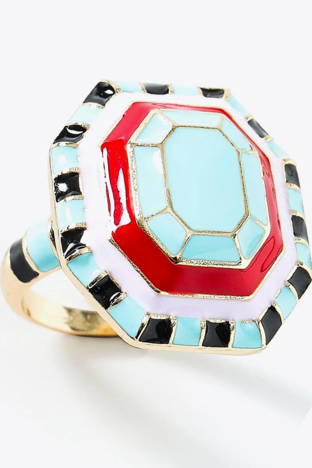 18K Gold Plated Multicolored Ring Rings - Tophatter Daily Deals
