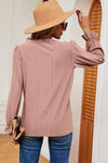 Eyelet V-Neck Flounce Sleeve T-Shirt Women's T-Shirts - Tophatter Daily Deals