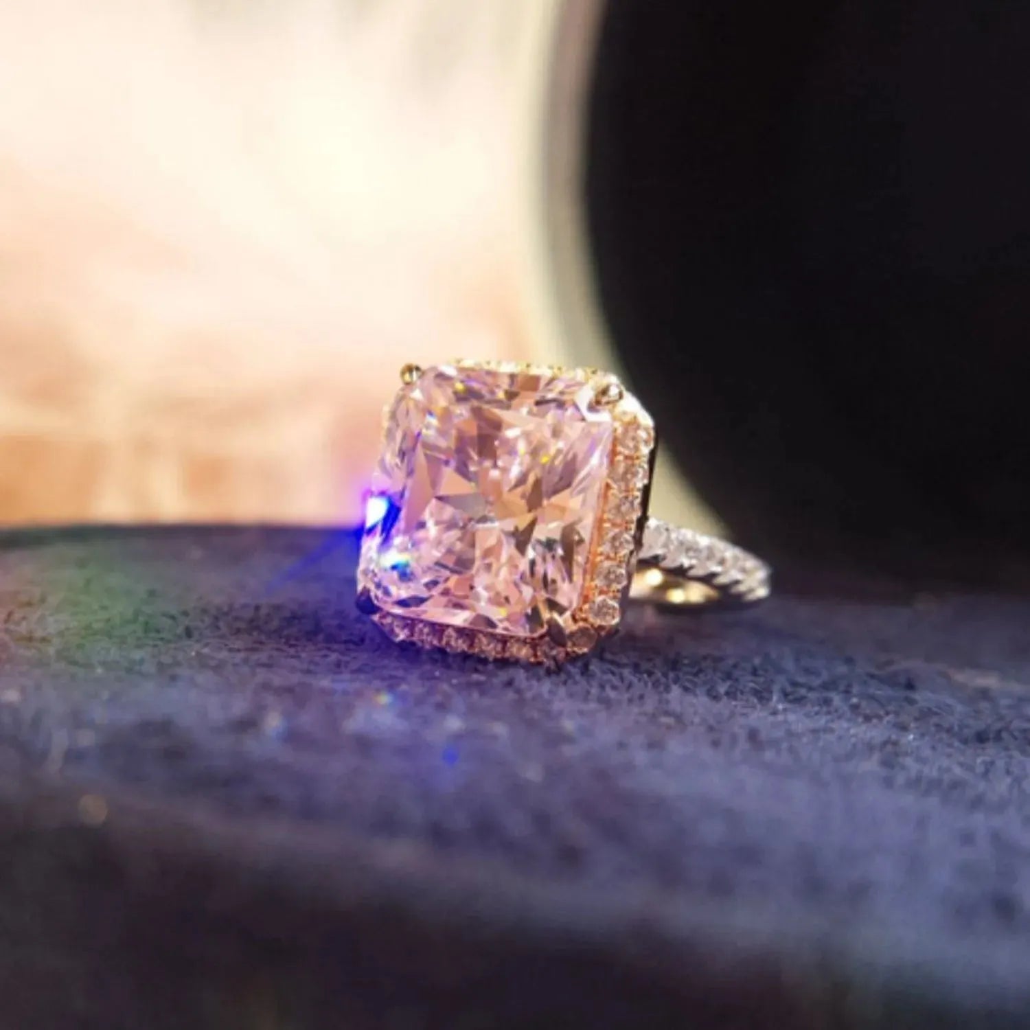 Rose Gold-Plated Artificial Gemstone Ring Rings - Tophatter Daily Deals