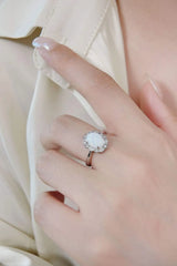 Opal 925 Sterling Silver Ring White Opal - Tophatter Daily Deals