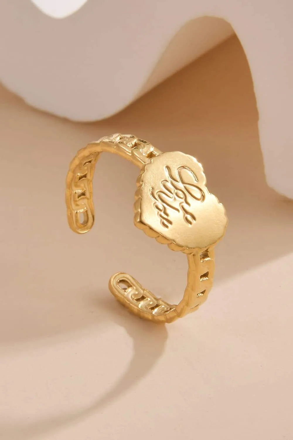 14K Gold Plated LOVE YOU Open Ring Gold One Size Rings - Tophatter Daily Deals