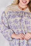 Hailey & Co Full Size Lace Detail Printed Blouse Blouses - Tophatter Daily Deals