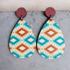 Geometric Wood Teardrop Earrings Earrings - Tophatter Daily Deals