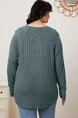 Basic Bae Full Size Ribbed Thumbhole Sleeve T-Shirt Women's T-Shirts - Tophatter Daily Deals