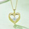 1.2 Carat Moissanite 925 Sterling Silver Heart Necklace Gold One Size Moissanite - Tophatter Daily Deals