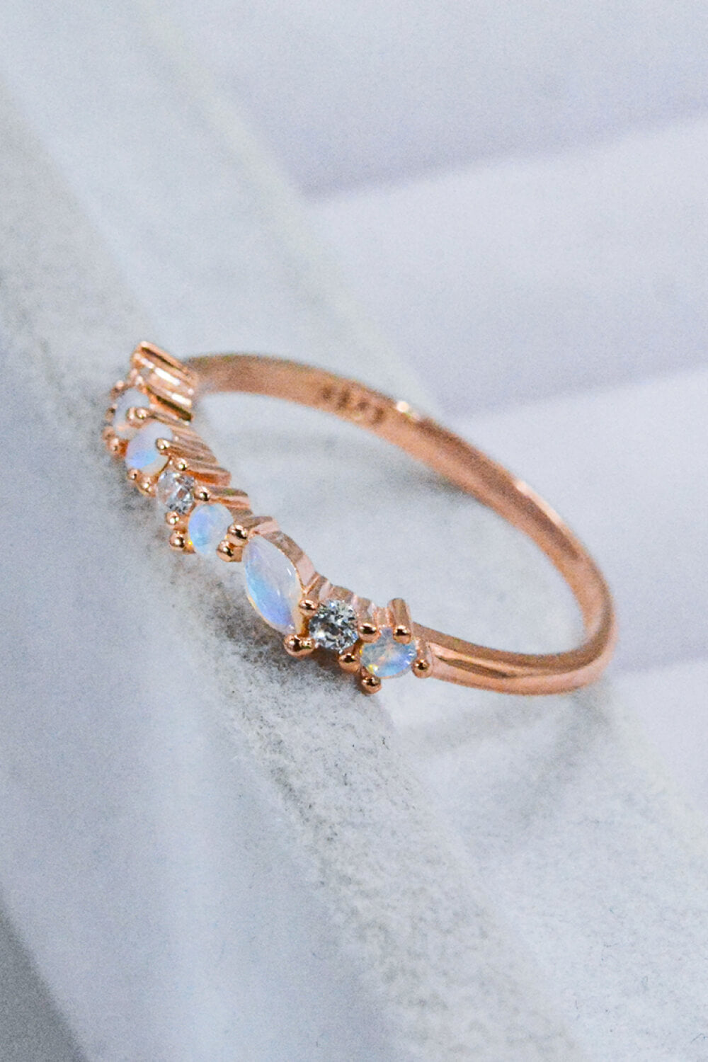 Moonstone and Zircon Decor Ring Moonstone - Tophatter Daily Deals