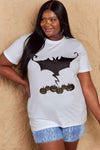 Simply Love Full Size Bat & Pumpkin Graphic Cotton T-Shirt Women's T-Shirts - Tophatter Daily Deals