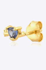 Tanzanite Heart Stud Earrings Earrings - Tophatter Daily Deals