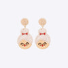 Rhinestone Alloy Mrs. Claus Earrings Ivory One Size Earrings - Tophatter Daily Deals