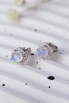 High Quality Natural Moonstone 925 Sterling Silver Stud Earrings Silver One Size Moonstone - Tophatter Daily Deals