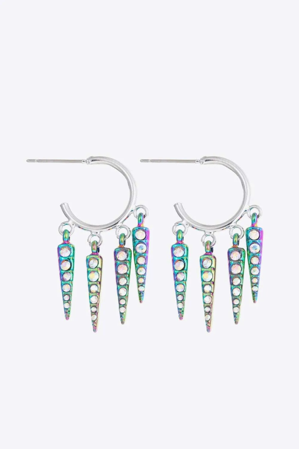 5-Pair Wholesale Multicolored Rhinestone Geometric Earrings Multi One Size Earrings - Tophatter Daily Deals