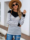 Striped Round Neck Long Sleeve T-Shirt Women's T-Shirts - Tophatter Daily Deals