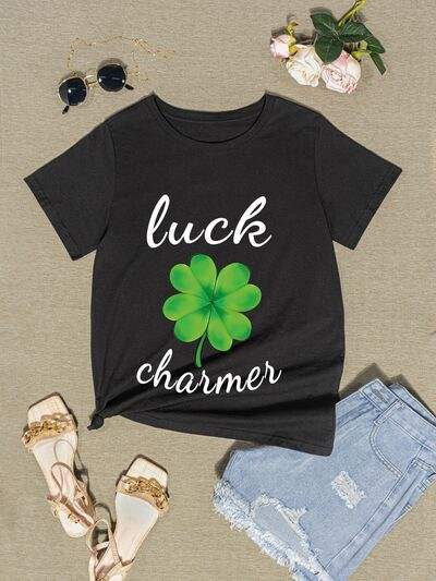 LUCK CHARMER Round Neck T-Shirt Women's T-Shirts - Tophatter Daily Deals