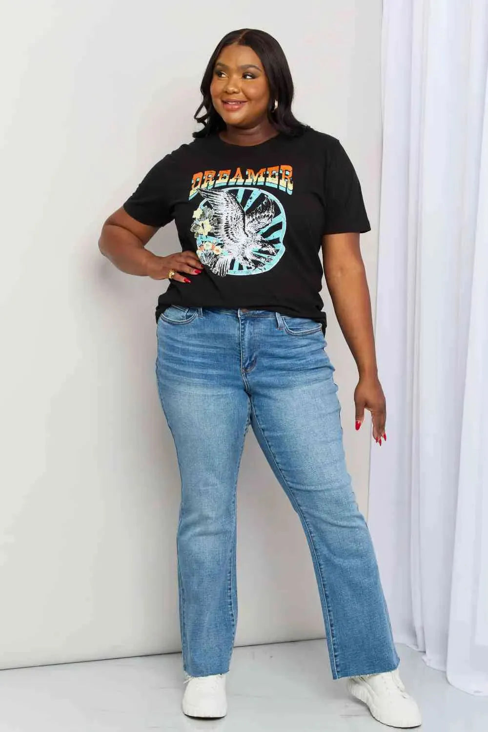 mineB Full Size DREAMER Graphic T-Shirt Women's T-Shirts - Tophatter Daily Deals