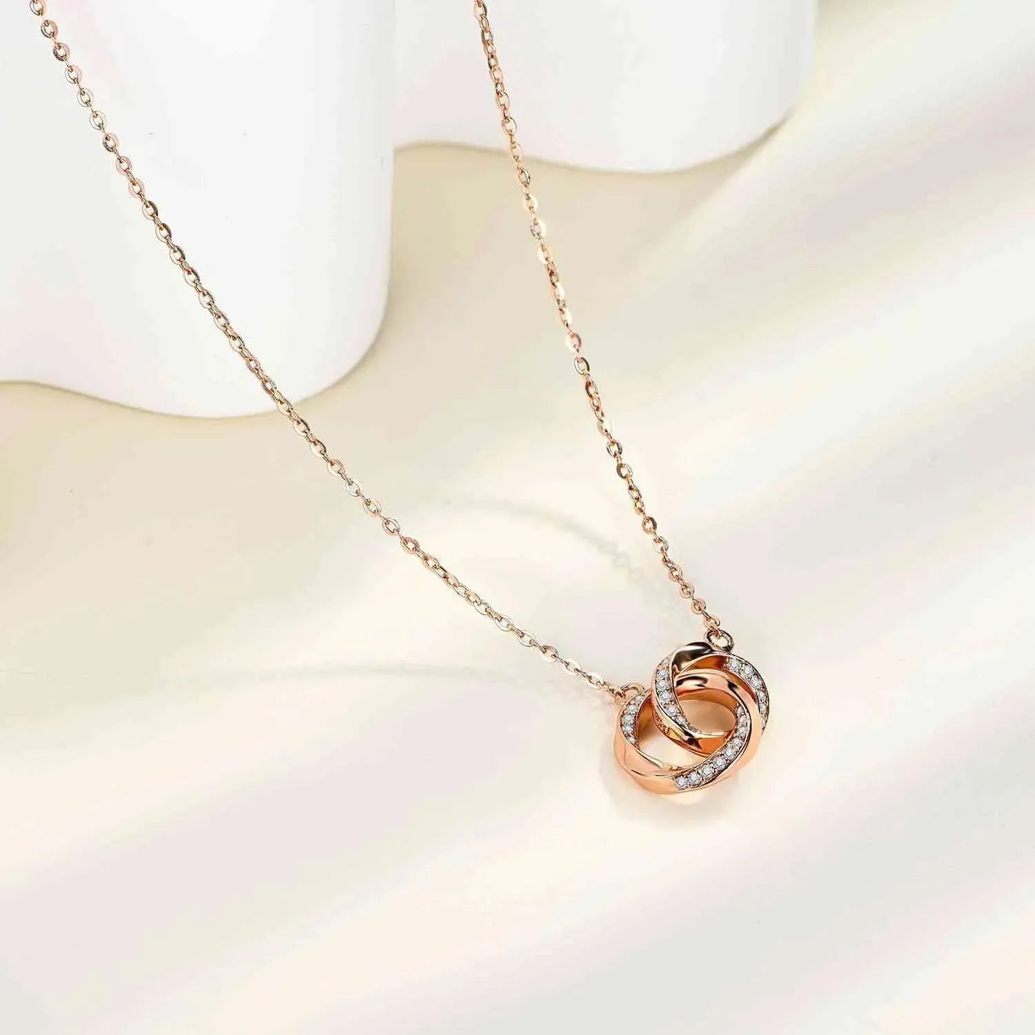 Moissanite 925 Sterling Silver Necklace Rose Gold One Size Moissanite - Tophatter Daily Deals
