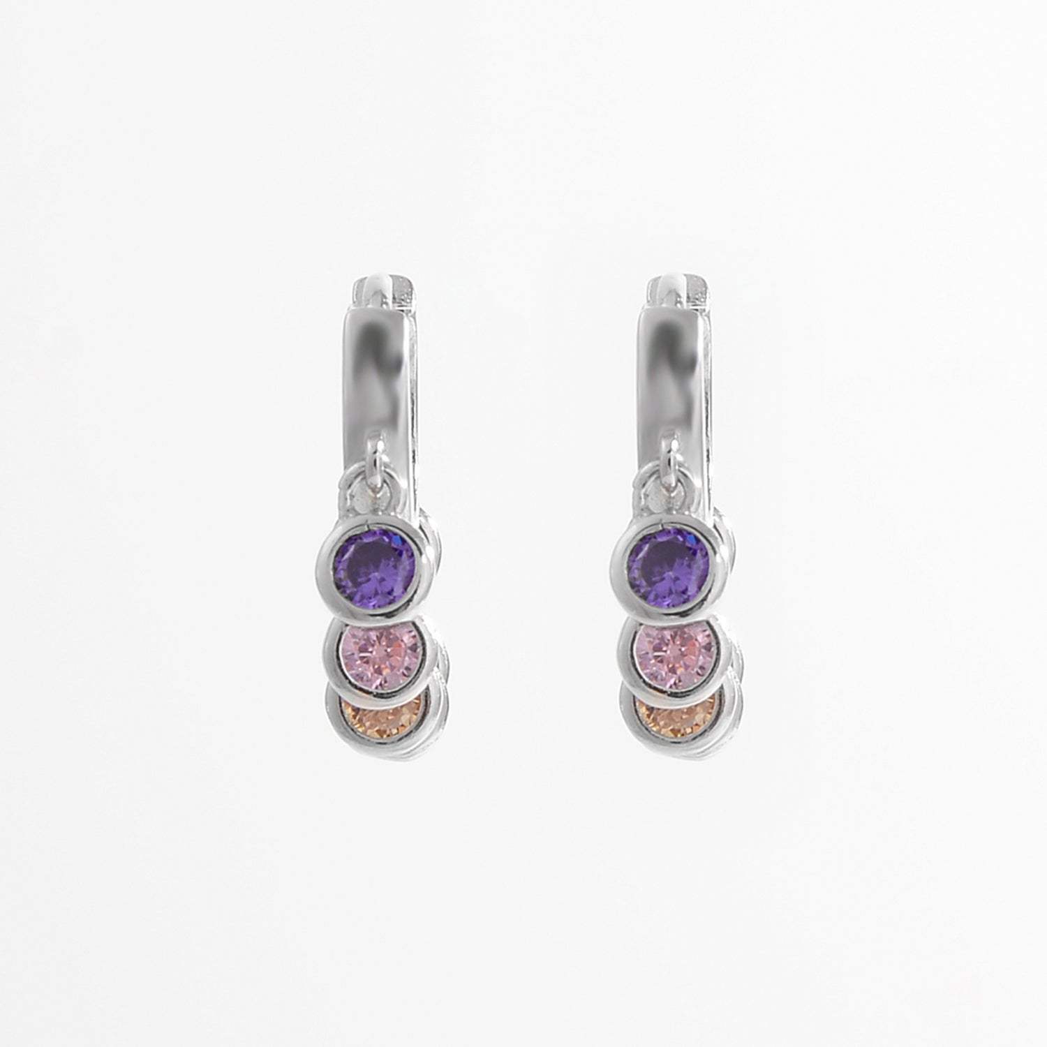 Zircon 925 Sterling Silver Huggie Earrings Earrings - Tophatter Daily Deals