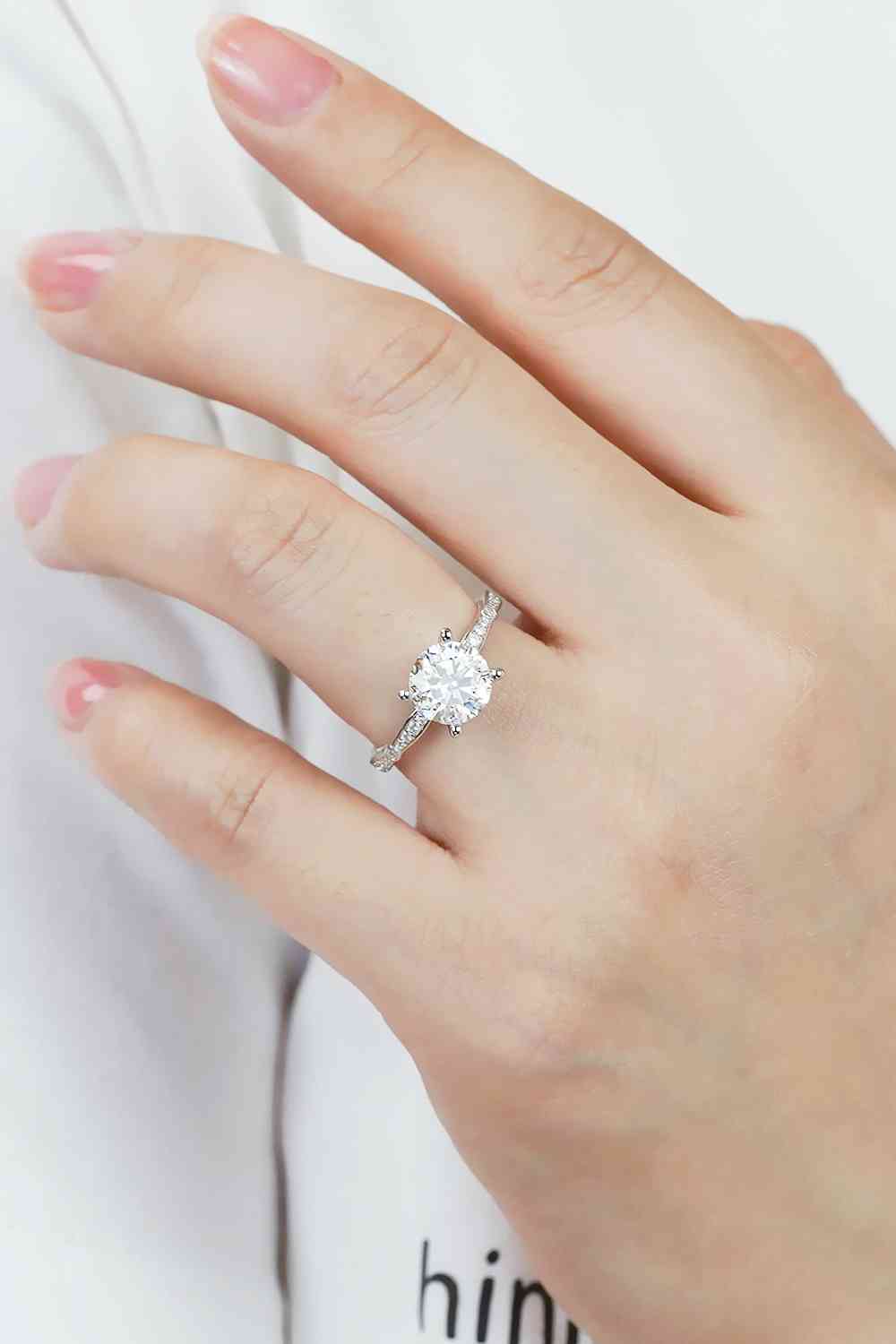 1.5 Carat Moissanite Side Stone Ring - Tophatter Deals