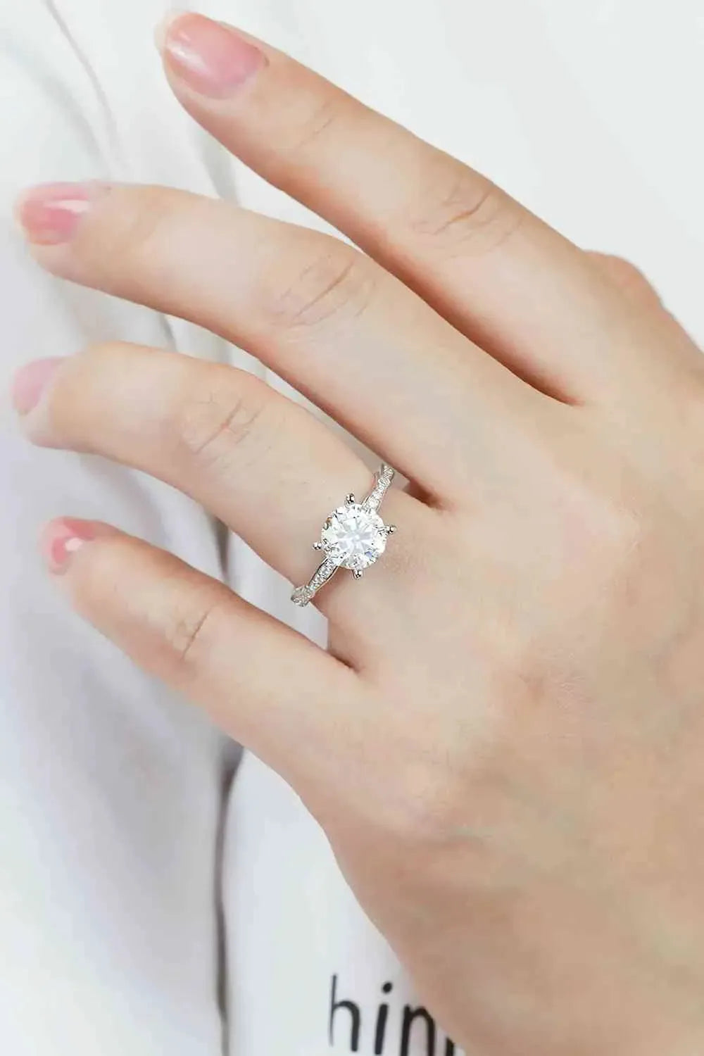1.5 Carat Moissanite Side Stone Ring Moissanite - Tophatter Daily Deals