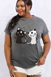 Simply Love Full Size Cats Graphic Cotton Tee Women's T-Shirts - Tophatter Daily Deals