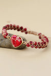 Handmade Heart Shape Natural Stone Bracelet Red One Size Bracelets - Tophatter Daily Deals