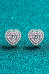 Moissanite Heart-Shaped Stud Earrings Moissanite - Tophatter Daily Deals