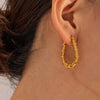 Gold-Plated Stainless Steel Hoop Earrings Gold One Size Earrings - Tophatter Daily Deals