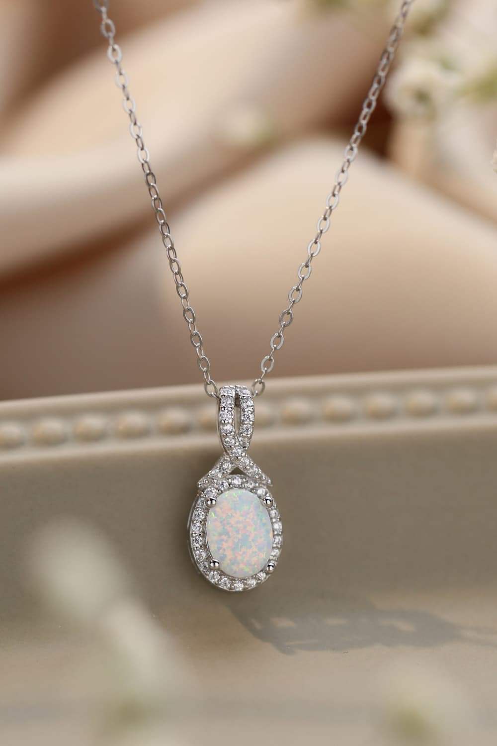 Feeling My Best Opal Pendant Necklace White One Size Opal - Tophatter Daily Deals