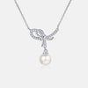 Natural Pearl Pendant Moissanite 925 Sterling Silver Necklace Silver One Size Moissanite - Tophatter Daily Deals