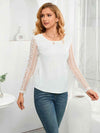 Tied Open Back Long Sleeve Top Women's T-Shirts - Tophatter Daily Deals