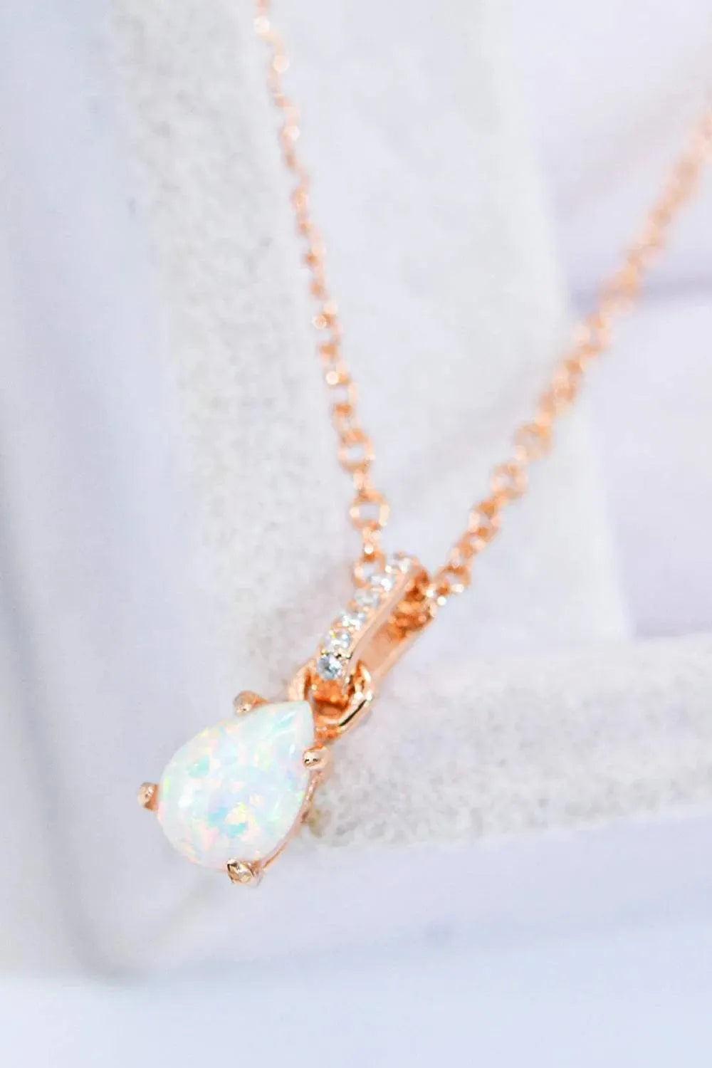 Opal Pendant 925 Sterling Silver Chain-Link Necklace Opal - Tophatter Daily Deals