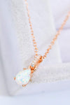 Opal Pendant 925 Sterling Silver Chain-Link Necklace - Tophatter Deals