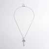 925 Sterling Silver Inlaid Zircon Key Shape Necklace Necklaces - Tophatter Daily Deals