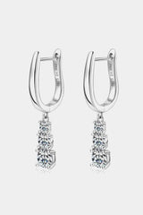 1.8 Carat Moissanite 925 Sterling Silver Drop Earrings Silver One Size Moissanite - Tophatter Daily Deals
