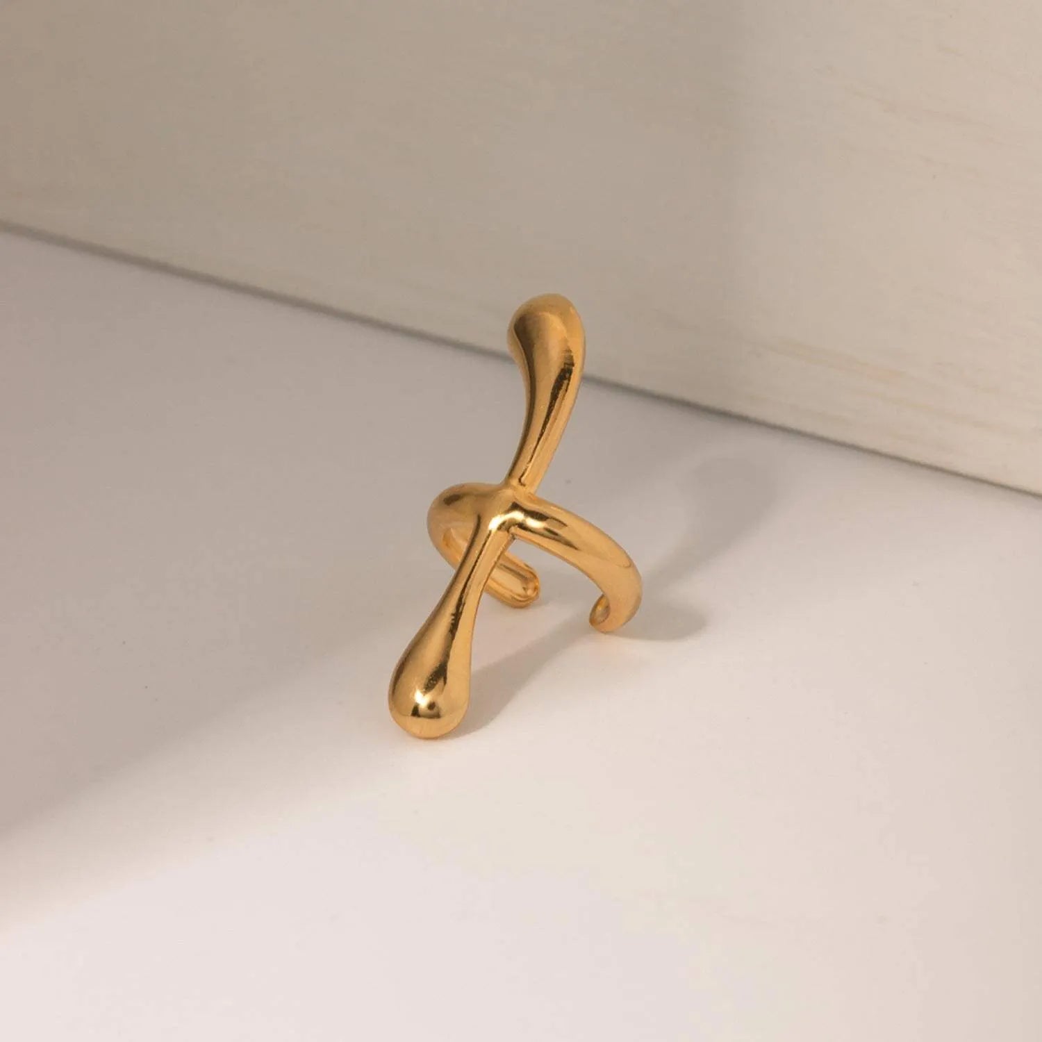 18K Gold-Plated Stainless Steel Cuff Earrings Earrings - Tophatter Daily Deals