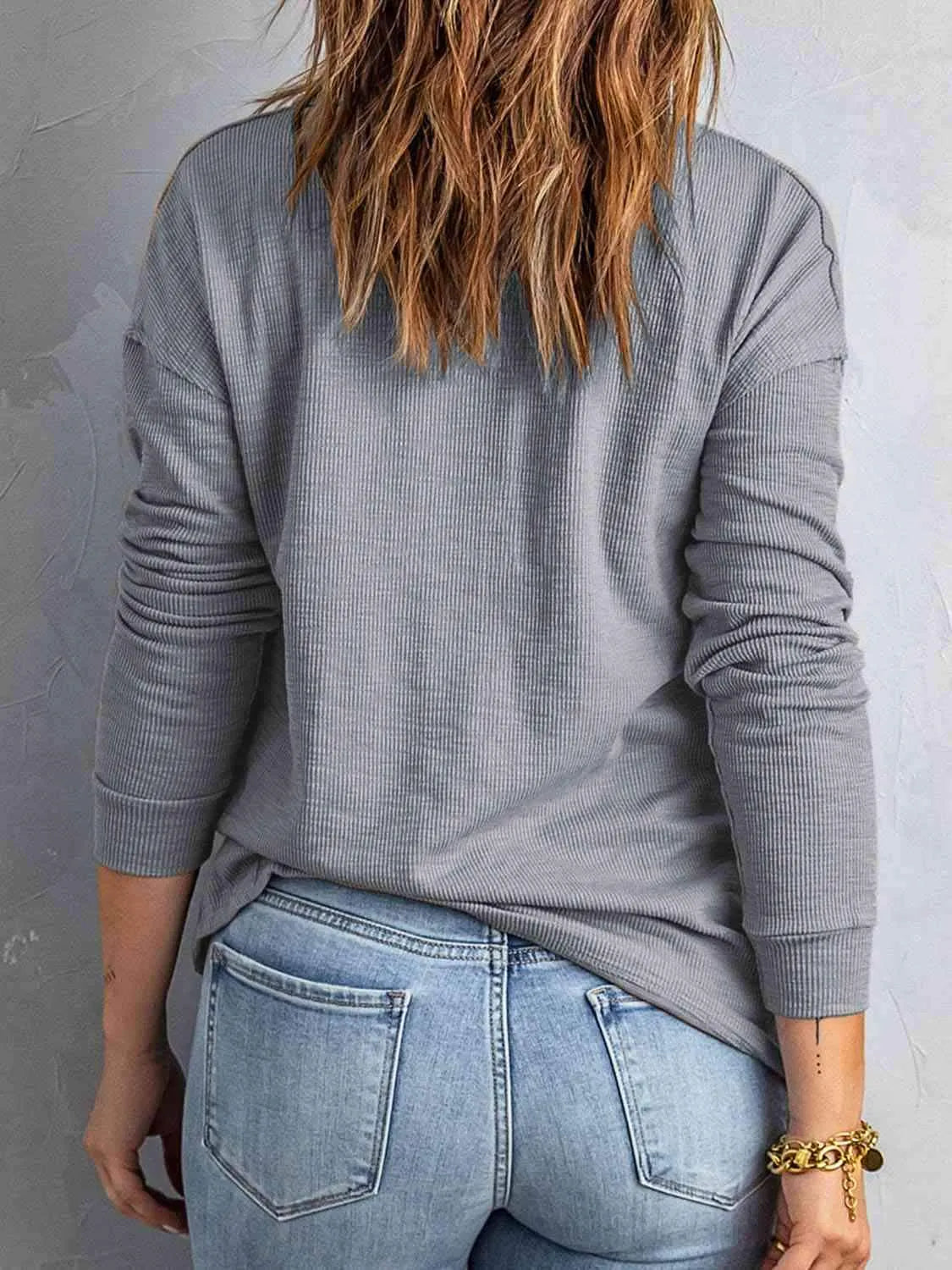 Collared Neck Half Button Top Blouses - Tophatter Daily Deals