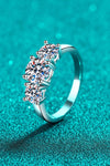 Stylish 925 Sterling Silver Moissanite Ring Silver Moissanite - Tophatter Daily Deals