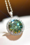 10 Carat Moissanite Pendant Platinum-Plated Necklace Green One Size Moissanite - Tophatter Daily Deals