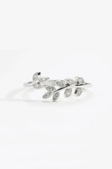 Inlaid Zircon Leaf-Shaped Open Ring Rings - Tophatter Daily Deals
