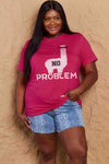 Simply Love Full Size NO PROBLEM Graphic Cotton Tee Women's T-Shirts - Tophatter Daily Deals