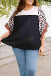 Plus Size Printed Color Block Ruffled Blouse Blouses - Tophatter Daily Deals